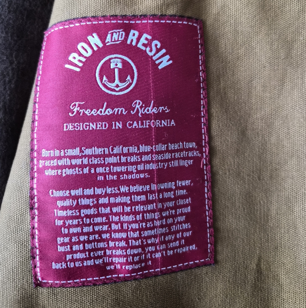 Iron & Resin Brown Buffalo Suede Mechanic Jacket In XL - Picture 5 of 10